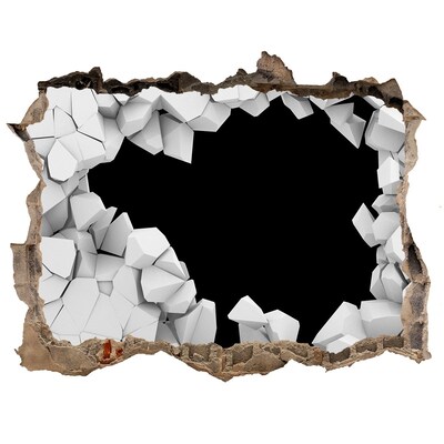 Díra 3D fototapeta nálepka Rozbitá stena s výhľadom na prázdnotu