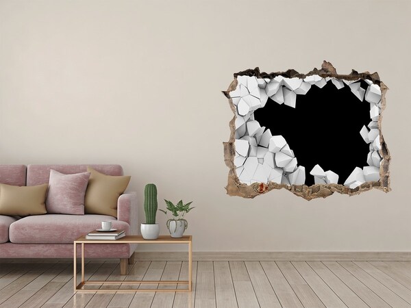 Díra 3D fototapeta nálepka Rozbitá stena s výhľadom na prázdnotu