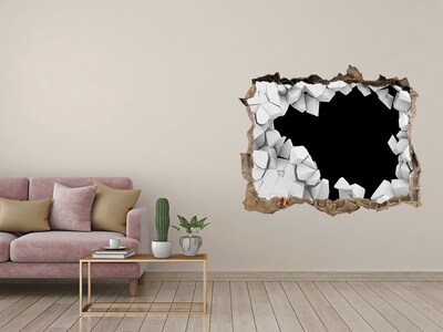 Díra 3D fototapeta nálepka Rozbitá stena s výhľadom na prázdnotu