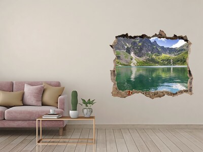Díra 3D ve zdi nálepka Morské oko tatry
