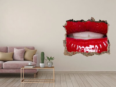 Fotoobraz díra na stěnu Červené pery