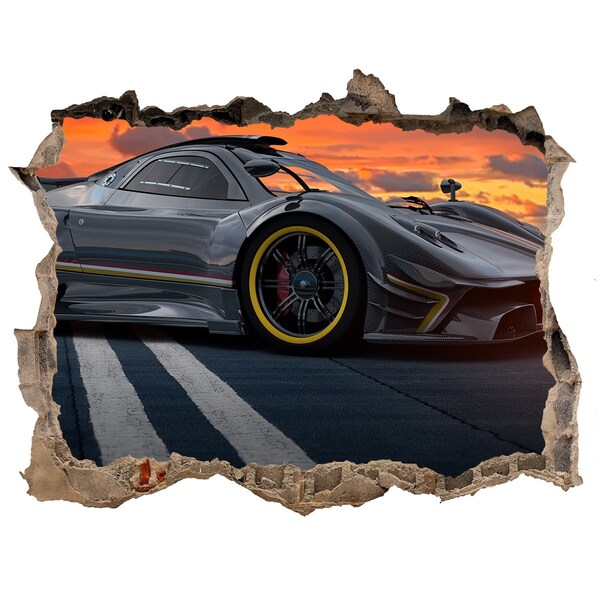 Foto fotografie díra na zeď Pretekárske auto na trati