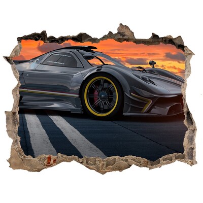 Foto fotografie díra na zeď Pretekárske auto na trati