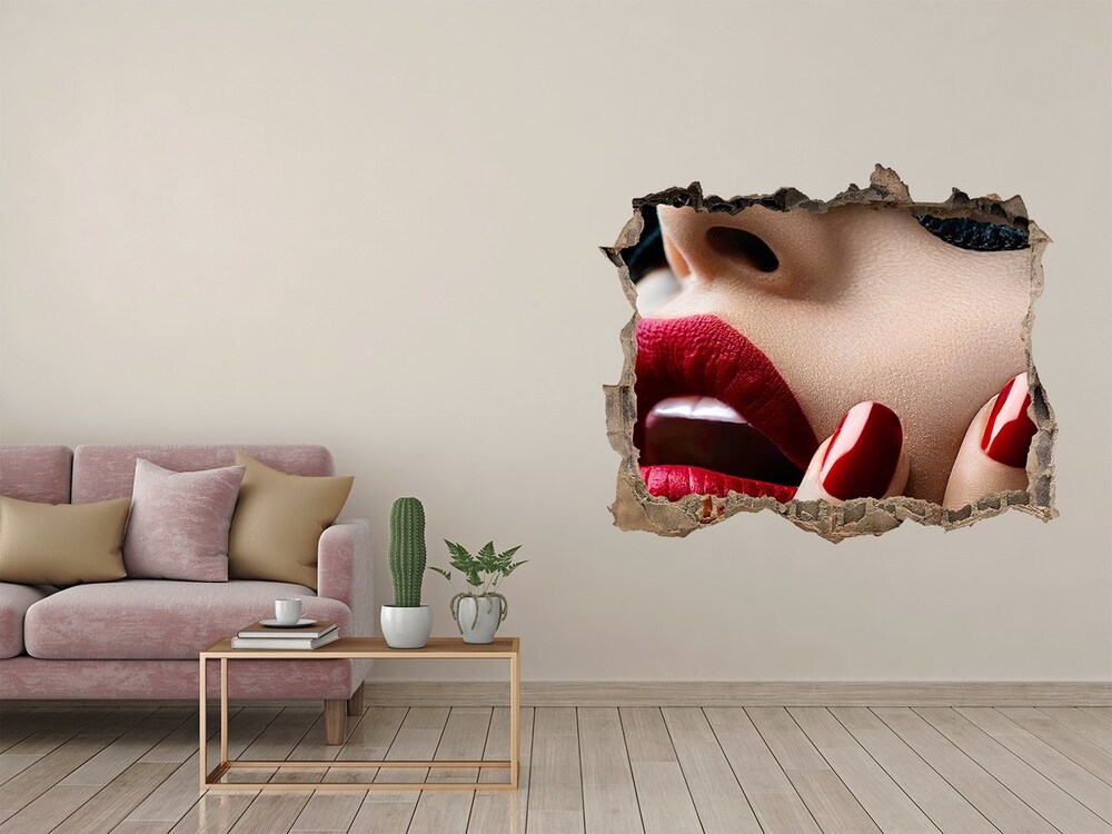 Fotoobraz díra na stěnu Čipka maska
