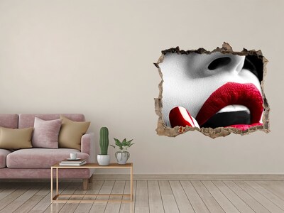 Fotoobraz díra na stěnu Čipka maska