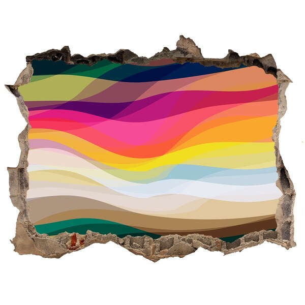 Díra 3D fototapeta na stěnu Farebné vlny na betónovom pozadí