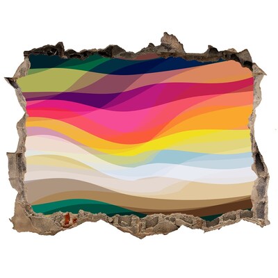 Díra 3D fototapeta na stěnu Farebné vlny na betónovom pozadí