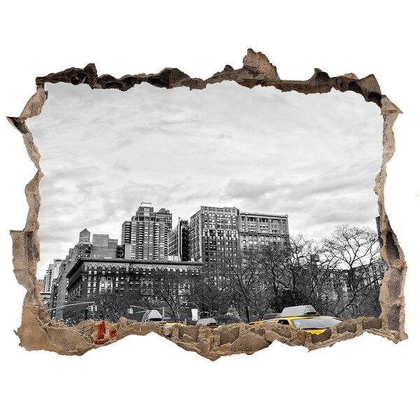 Foto fotografie díra na zeď Newyorské taxíky v mestskej krajine