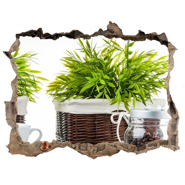 Nálepka 3D díra na zeď Zelená oáza v pohodlí vášho domova