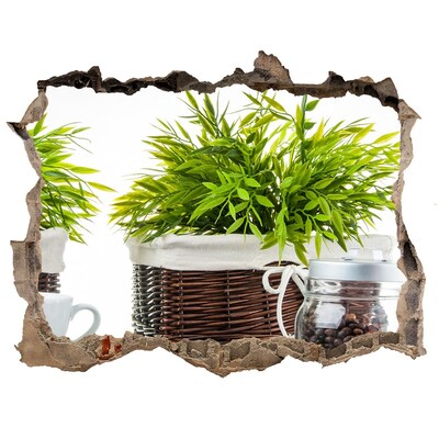 Nálepka 3D díra na zeď Zelená oáza v pohodlí vášho domova