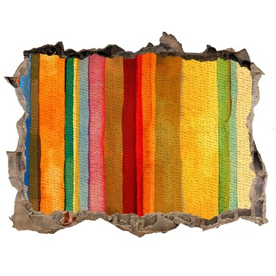 Díra 3D fototapeta nálepka Farebné pruhy na poškodenej stene