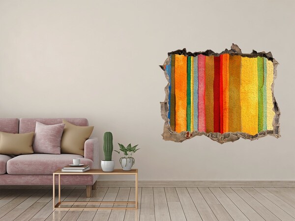 Díra 3D fototapeta nálepka Farebné pruhy na poškodenej stene
