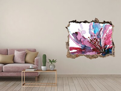 Díra 3D fototapeta na stěnu Abstraktné kvetinové