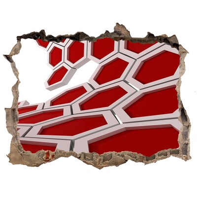 Díra 3D fototapeta nálepka Červené bludisko z betónu