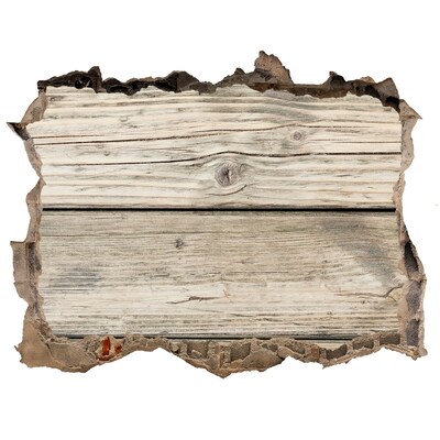 Fotoobraz díra na stěnu Drevená doska v diere v stene