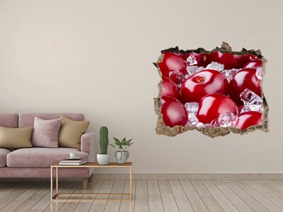 Nálepka 3D díra Šťavnaté čerešne na ľade