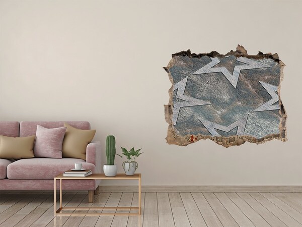 Díra 3D fototapeta nálepka Rozbitá stena s hviezdami