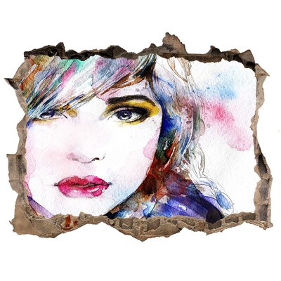 Díra 3D fototapeta na stěnu Portrét v rozbitej stene