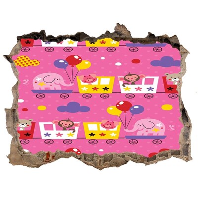 Samolepící nálepka Farebný vlak s balónmi