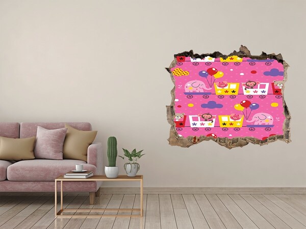 Samolepící nálepka Farebný vlak s balónmi