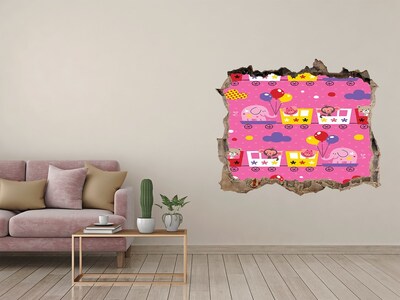 Samolepící nálepka Farebný vlak s balónmi