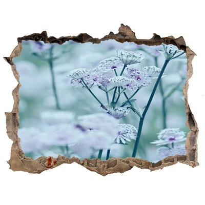 Samolepící díra na stěnu Kvety medzi zničeným múrom