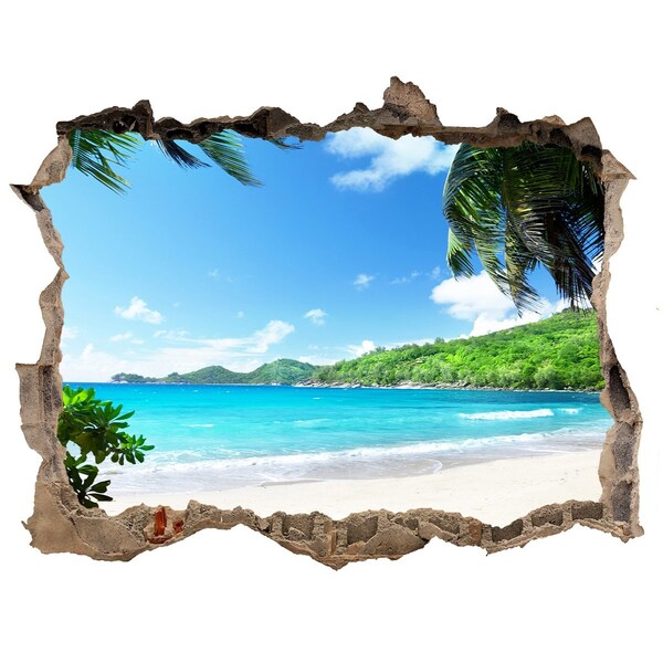 Nálepka fototapeta 3D výhled Seychelles beach