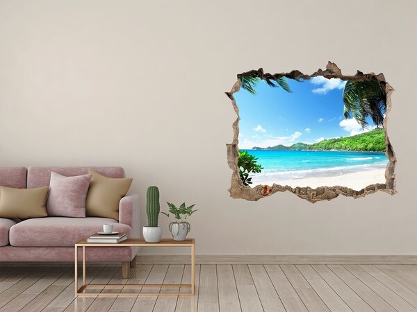 Nálepka fototapeta 3D výhled Seychelles beach