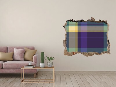 Díra 3D fototapeta nálepka Kockovaný vzor na stene