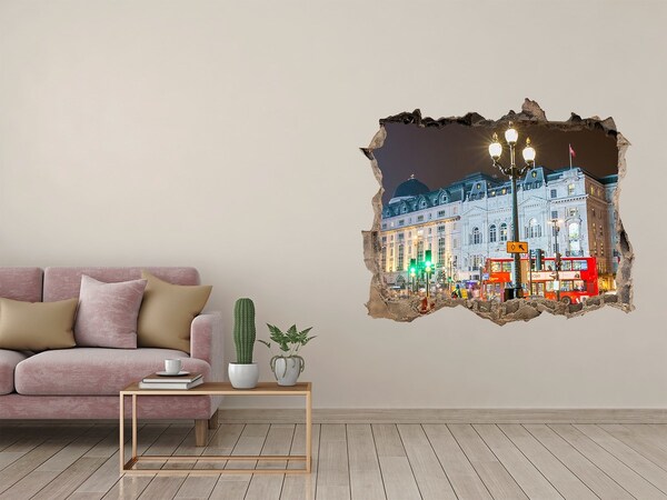 Fototapeta díra na zeď 3D Londýnska ulica v noci