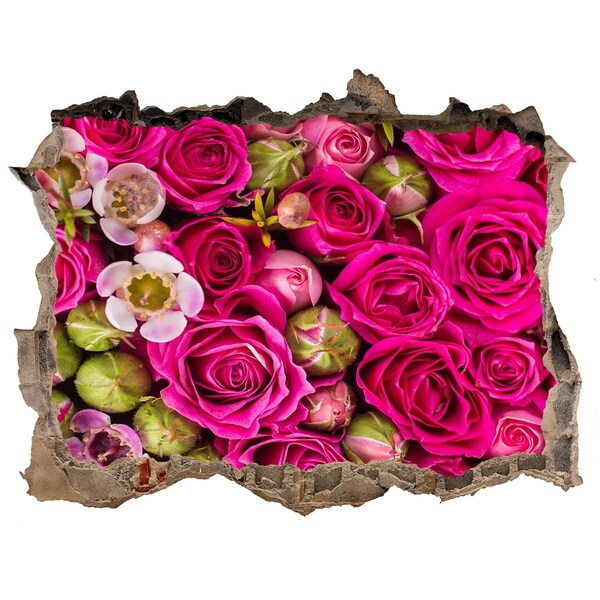 Samolepící díra nálepka beton Kvetinová explózia ruží