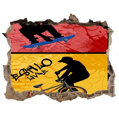 Foto fotografie díra na zeď Skateboarding v akcii