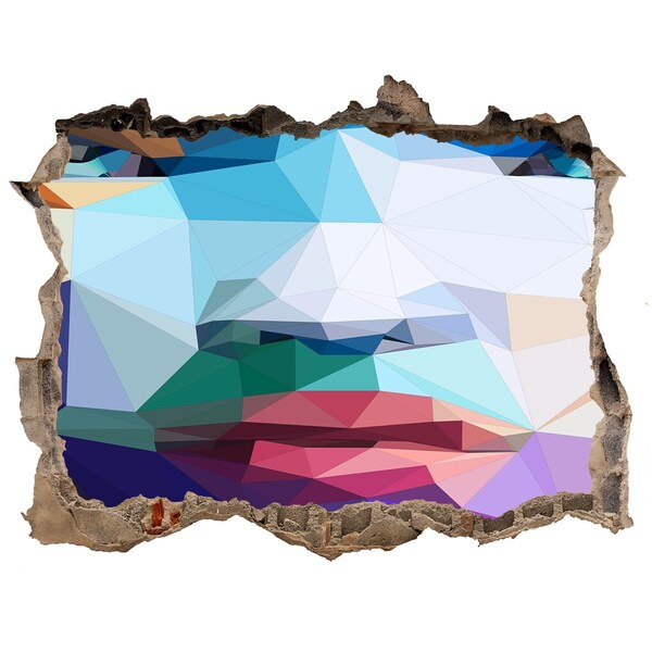 Díra 3D fototapeta nálepka Krajina vo farbách geometrie