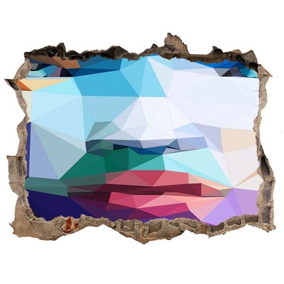 Díra 3D fototapeta nálepka Krajina vo farbách geometrie