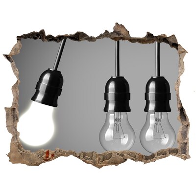 Díra 3D fototapeta nálepka Rozbitá stena so závesnými lampami