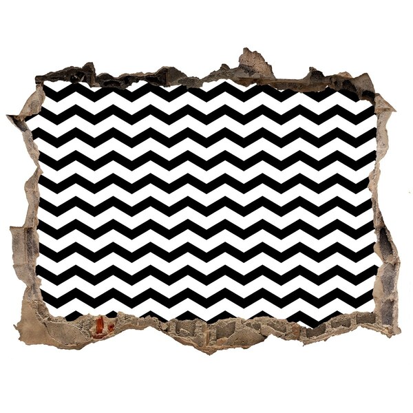 Díra 3D fototapeta nálepka Čiernobiele kľukaté zákruty v diere v stene