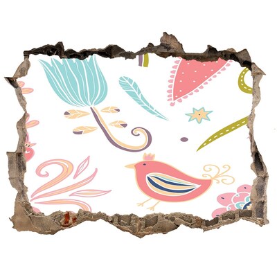 Díra 3D fototapeta nálepka Farebný svet za dierou