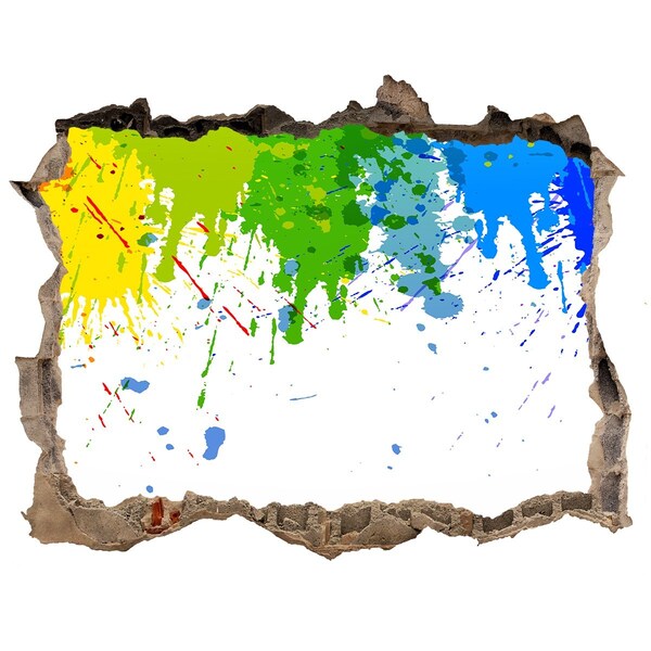 Díra 3D fototapeta nálepka Farebná explózia v betóne