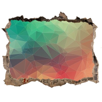 Díra 3D fototapeta nálepka Farebná geometria v diere v stene