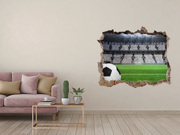 Fototapeta díra na zeď 3D Futbalový štadión s loptou