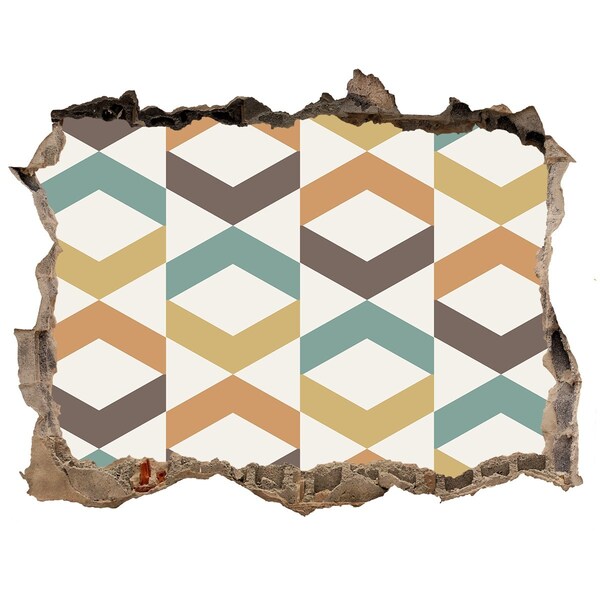 Díra 3D fototapeta na stěnu Geometrické vzory na stene