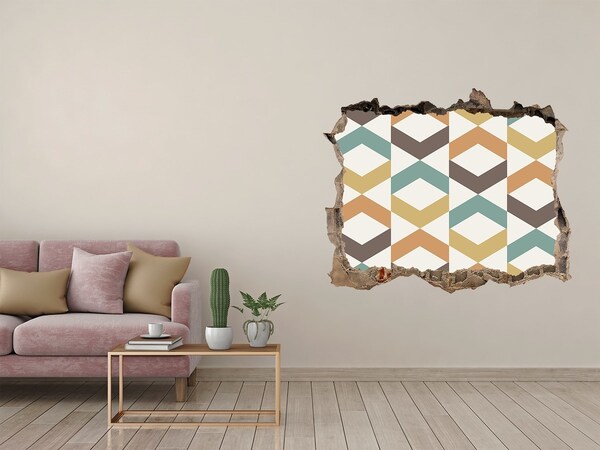 Díra 3D fototapeta na stěnu Geometrické vzory na stene