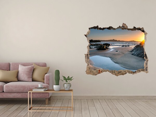 Nálepka fototapeta 3D výhled Skaly na pláži