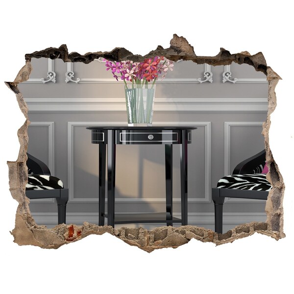 Fototapeta díra na zeď Zlatý stôl v elegantnom interiéri