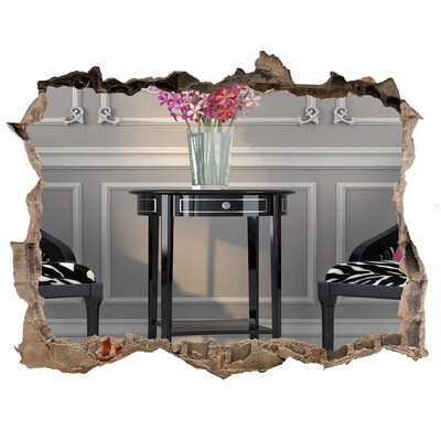 Fototapeta díra na zeď Zlatý stôl v elegantnom interiéri