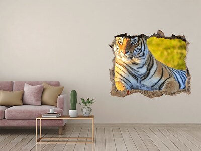 Díra 3D fototapeta nálepka Tiger v jeho prirodzenom prostredí