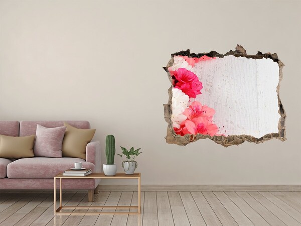 Samolepící díra nálepka beton Kvetinová oáza za múrom