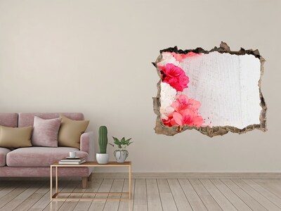 Samolepící díra nálepka beton Kvetinová oáza za múrom