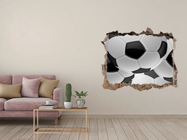 Fototapeta díra na zeď 3D Futbalová ilúzia na stene