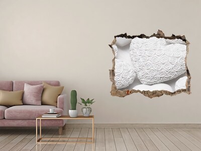 Fototapeta díra na zeď Biele ruže v diere v stene